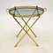 Vintage French Folding Side Table in Brass, Image 1