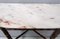 Vintage Beech Console Table with Demilune Portuguese Pink Marble Top, Italy 12