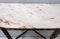 Vintage Beech Console Table with Demilune Portuguese Pink Marble Top, Italy, Image 12