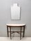 Vintage Beech Console Table with Demilune Portuguese Pink Marble Top, Italy 3