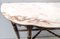 Vintage Beech Console Table with Demilune Portuguese Pink Marble Top, Italy 11