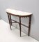 Vintage Beech Console Table with Demilune Portuguese Pink Marble Top, Italy 7