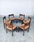 Mid-Century Belgium Wengé & Paper Cord Dining Chairs, 1960s, Set of 6 13