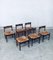 Mid-Century Belgium Wengé & Paper Cord Dining Chairs, 1960s, Set of 6, Image 18