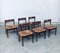 Mid-Century Belgium Wengé & Paper Cord Dining Chairs, 1960s, Set of 6 20
