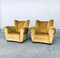 Art Deco Belgium Gold Velvet Arm Chairst, 1930s, Set of 2 1