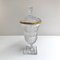 Vintage handgeschliffene Kristallvase mit Deckel 1