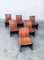 Postmodern Italian Leather Dining Chair Set, 1970s, Set of 6 24
