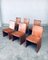 Postmodern Italian Leather Dining Chair Set, 1970s, Set of 6 1