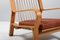Oak Leather and Cotton Rop Model 671 Lounge Chair by Hans J. Wegner for Getama, Image 3