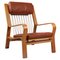 Oak Leather and Cotton Rop Model 671 Lounge Chair by Hans J. Wegner for Getama 1