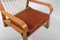 Modell 671 Sessel mit Gestell aus Eiche-Leder & Baumwolle von Hans J. Wegner für Getama 6