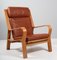 Modell 671 Sessel mit Gestell aus Eiche-Leder & Baumwolle von Hans J. Wegner für Getama 7