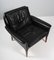 Rosewood Black Original Leather Lounge Chair by Hans Olsen, 1960s 2