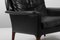 Rosewood Black Original Leather Lounge Chair by Hans Olsen, 1960s 4