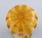 Vaso in vetro di Murano soffiato a bocca giallo e trasparente con maniglie, Immagine 6