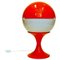 Space Age White and Orange Globe Table Lamp, 1970s 1