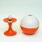 Lampe de Bureau Globe Space Age Blanche et Orange, 1970s 4