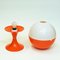 Space Age White and Orange Globe Table Lamp, 1970s 4