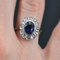 French 18K White Gold Ring in Platinum with Verneuil Sapphire and Diamonds, 1930s 5