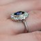 French 18K White Gold Ring in Platinum with Verneuil Sapphire and Diamonds, 1930s 7