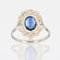 French 18K White Gold Ring in Platinum with Verneuil Sapphire and Diamonds, 1930s 10