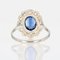French 18K White Gold Ring in Platinum with Verneuil Sapphire and Diamonds, 1930s, Image 10