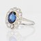 French 18K White Gold Ring in Platinum with Verneuil Sapphire and Diamonds, 1930s 9