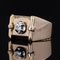 Signet Tank Ring in 18K Yellow Gold with Diamond, 1940s, Image 5
