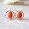 Vintage 18K Gold Earrings with Coral, 1950s 1