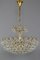Seven Light Crystal Glass and Gilt Brass Chandelier, Germany, 1970s, Image 5