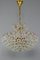 Seven Light Crystal Glass and Gilt Brass Chandelier, Germany, 1970s, Image 4