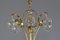 Lámpara de araña alemana de cristal y latón dorado con siete luces, años 70, Imagen 11