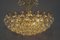Lampadario a sette luci in cristallo e ottone dorato, Germania, anni '70, Immagine 15