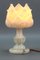 Mid-Century Italian White Flower Alabaster Table Lamp, 1950s, Image 12