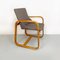 Mid-Century Modern Italian Solid Wood and Grey Fabric Armchair, 1960s 2
