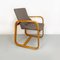 Mid-Century Modern Italian Solid Wood and Grey Fabric Armchair, 1960s, Image 2