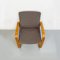 Fauteuil Mid-Century en Bois Massif et Tissu Gris, Italie, 1960s 5