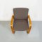 Italienischer Mid-Century Sessel aus Massivholz & Grauem Stoff, 1960er 5