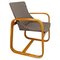 Italienischer Mid-Century Sessel aus Massivholz & Grauem Stoff, 1960er 1