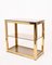 Hollywood Regency Italian Gilded Brass Bookcase with Glass Shelves by Renato Zevi 4