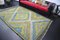 Turquoise and Yellow Geometric Design Kilim Rug 2