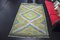 Turquoise and Yellow Geometric Design Kilim Rug 1