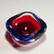 Mid-Century Modern Bowl in Murano Bue and Red Sommerso Art Glass, 1960s 5