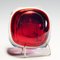 Cuenco Mid-Century moderno de cristal de Murano Bue y Sommerso Art rojo, años 60, Imagen 6