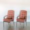 Nickel Framed Carver Chairs by Milo Baughman, Set of 2 1