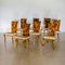 Coconut Shell Veneered Dining Chairs, 1980s, Set of 8 3