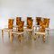 Coconut Shell Veneered Dining Chairs, 1980s, Set of 8 1