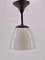 French Art Deco Pendant Light in Opaline and Patinated Copper, Image 1