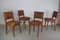 Dining Chairs in Oak Wood and Leather attributed to Jens Risom for Knoll International, 1950s, Set of 4 2